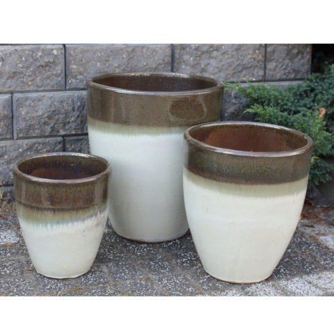 DONICA CERAMICZNA SZKLIWIONA BIAŁO-SREBRNA KOMPLET 4SZT. DONICA CERAMICZNA SZKLIWIONA BIAŁO-SREBRNA KOMPLET 4SZT.