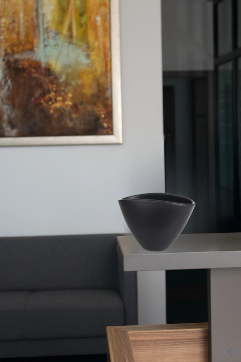 osłonka donica ceramiczna z ceramiki matowa owalna antracytowa osłonka donica ceramiczna z ceramiki matowa owalna antracytowa