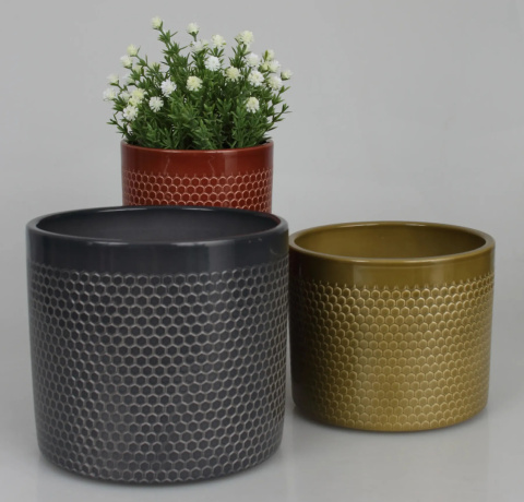 osłonka ceramiczna w kropki z ceramiki donica osłonka ceramiczna w kropki z ceramiki donica