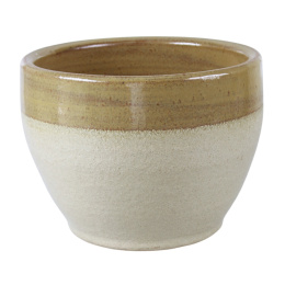 CERAMICZNA DONICA MROZOODPORNA SZKLIWIONA BRĄZOWA OGRODOWA H:23x28cm