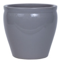 CERAMICZNA DONICA MROZOODPORNA SZKLIWIONA JASNY GRAFIT
