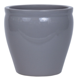 CERAMICZNA DONICA MROZOODPORNA SZKLIWIONA JASNY GRAFIT