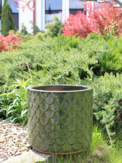 CERAMICZNA DONICA SZKLIWIONA ZIELONA MROZOODPORNA CERAMICZNA DONICA SZKLIWIONA ZIELONA MROZOODPORNA