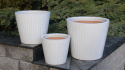 DONICA CERAMICZNA SZKLIWIONA MROZOODPORNA KREMOWA KOMPLET 3SZT