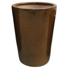 DONICA CERAMICZNA SZKLIWIONA MROZOODPORNA OGRODOWA BRĄZOWA