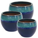 DONICA CERAMICZNA SZKLIWIONA MROZOODPORNA OGRODOWA BICOLOR KOMPLET 3SZT