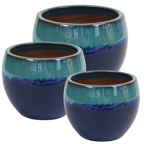 DONICA CERAMICZNA SZKLIWIONA MROZOODPORNA OGRODOWA BICOLOR KOMPLET 3SZT DONICA CERAMICZNA SZKLIWIONA MROZOODPORNA OGRODOWA BICOLOR KOMPLET 3SZT