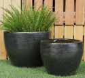 DONICA CERAMICZNA SZKLIWIONA MROZOODPORNA PLAIN CZARNA DONICA CERAMICZNA SZKLIWIONA MROZOODPORNA PLAIN CZARNA