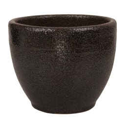 DONICA CERAMICZNA SZKLIWIONA MROZOODPORNA PLAIN CZARNA