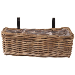 OSŁONKA DONICA RATTANOWA BALKONOWA NA BALKON BOHO NATURALNA H:17x21x57cm