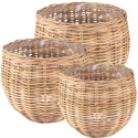 OSŁONKA DONICA RATTANOWA BOHO NATURALNA KOMPLET 3SZT