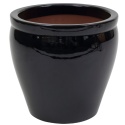 CERAMICZNA DONICA MROZOODPORNA SZKLIWIONA CZARNA OGRODOWA KOMPLET 3SZT