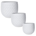 DONICA CERAMICZNA SZKLIWIONA BIAŁA KOMPLET 3SZT OGRODOWA MROZOODPORNA