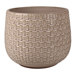 DONICA CERAMICZNA SZKLIWIONA KREMOWA KOMPLET 4SZT OGRODOWA MROZOODPORNA
