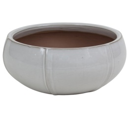 DONICA CERAMICZNA SZKLIWIONA MROZOODPORNA ELIPSA BIAŁA