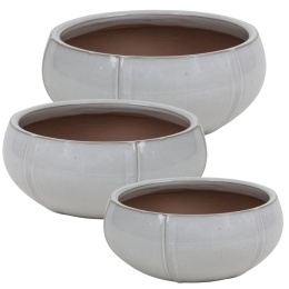 DONICA CERAMICZNA SZKLIWIONA MROZOODPORNA ELIPSA BIAŁA