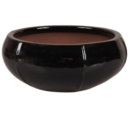 DONICA CERAMICZNA SZKLIWIONA MROZOODPORNA ELIPSA CZARNA