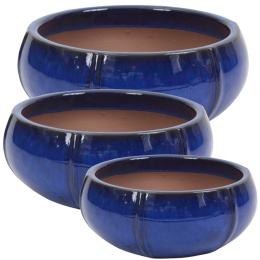 DONICA CERAMICZNA SZKLIWIONA MROZOODPORNA ELIPSA GRANATOWA