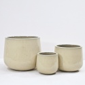 DONICA CERAMICZNA SZKLIWIONA MROZOODPORNA OGRODOWA KREMOWA KOMPLET 3SZT