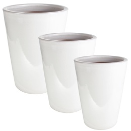 DONICA CERAMICZNA SZKLIWIONA MROZOODPORNA OGRODOWA BIAŁA