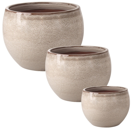 DONICA CERAMICZNA SZKLIWIONA MROZOODPORNA OGRODOWA SZARA