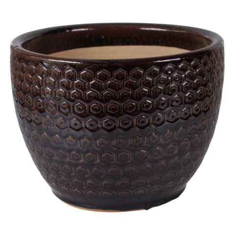 DONICA CERAMICZNA SZKLIWIONA MROZOODPORNA PINEO BRĄZOWA OGRODOWA DONICA CERAMICZNA SZKLIWIONA MROZOODPORNA PINEO BRĄZOWA OGRODOWA
