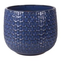 DONICA CERAMICZNA SZKLIWIONA NIEBIESKA KOMPLET 4SZT OGRODOWA MROZOODPORNA