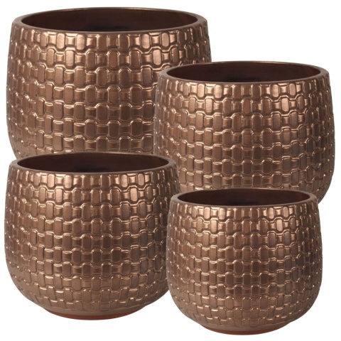 DONICA CERAMICZNA SZKLIWIONA ZŁOTA KOMPLET 4SZT OGRODOWA MROZOODPORNA DONICA CERAMICZNA SZKLIWIONA ZŁOTA KOMPLET 4SZT OGRODOWA MROZOODPORNA
