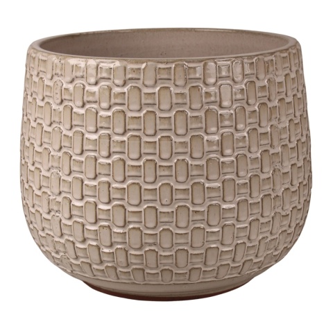DONICA CERAMICZNA SZKLIWIONA KREMOWA KOMPLET 4SZT OGRODOWA MROZOODPORNA