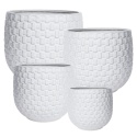 DONICA CERAMICZNA SZKLIWIONA BIAŁA KOMPLET 4SZT OGRODOWA MROZOODPORNA