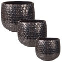 OSŁONKA CERAMICZNA SZKLIWIONA SREBRNA KOMPLET 3SZT DEKORACJA DO DOMU