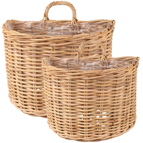 OSŁONKA RATTANOWA DONICA Z RATTANU NATURALNA HAMPER KOMPLET 2SZT OSŁONKA RATTANOWA DONICA Z RATTANU NATURALNA HAMPER KOMPLET 2SZT