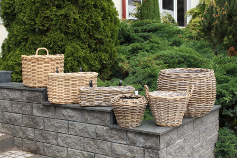 OSŁONKA RATTANOWA DONICA Z RATTANU NATURALNA HAMPER KOMPLET 2SZT OSŁONKA RATTANOWA DONICA Z RATTANU NATURALNA HAMPER KOMPLET 2SZT