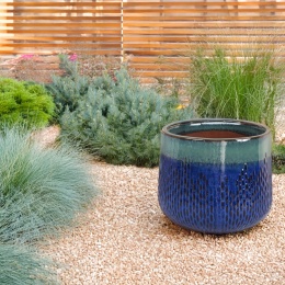 CERAMICZNA DONICA SZKLIWIONA BICOLOR MROZOODPORNA KOMPLET 3SZT.