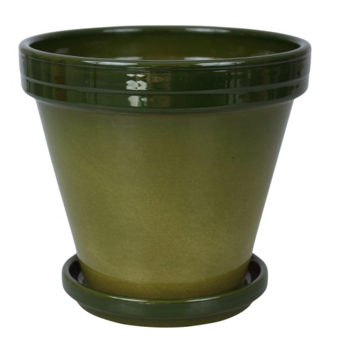 DONICA CERAMICZNA DONICZKA Z PODSTAWKĄ ZIELONA LAZUR BLT DO DOMU KOMPLET 8SZT