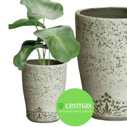 DONICA OKRĄGŁA 37x29,5 MROZOODPORNA LEKKI CEMENT BIAŁA