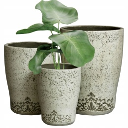 DONICA OKRĄGŁA MROZOODPORNA LEKKI CEMENT BIAŁA KOMPLET 3SZT.