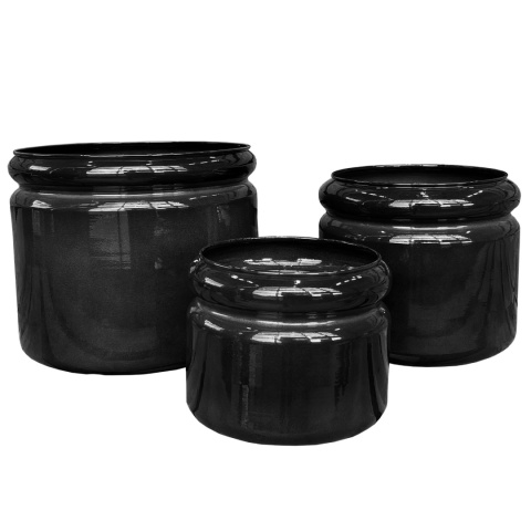 DONICA Z METALU METALOWA RANDOLF KOMPLET 3SZT. CZARNA