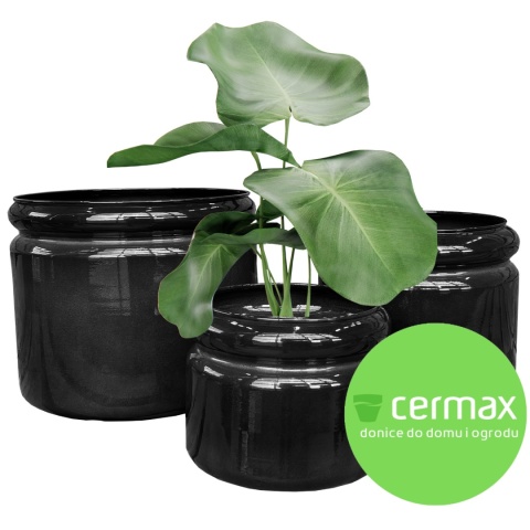 DONICA Z METALU METALOWA RANDOLF KOMPLET 3SZT. CZARNA