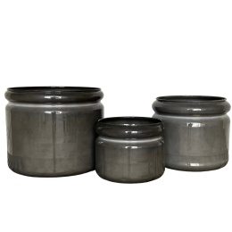 DONICA Z METALU METALOWA RANDOLF KOMPLET 3SZT. SZARA