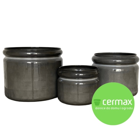 DONICA Z METALU METALOWA RANDOLF SZARA H:26x31cm