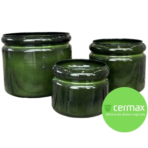 DONICA Z METALU METALOWA RANDOLF ZIELONA H:20x25cm