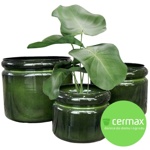 DONICA Z METALU METALOWA RANDOLF ZIELONA H:26x31cm