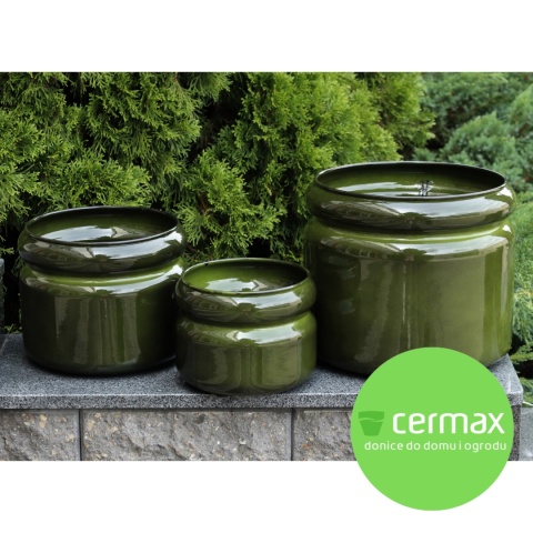 DONICA Z METALU METALOWA RANDOLF ZIELONA H:26x31cm