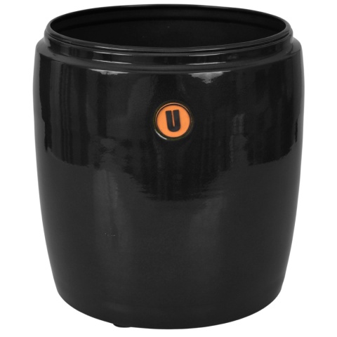 Donica z metalu metalowa BARRIL czarna H:32x30cm