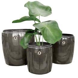 Donica z metalu metalowa BARRIL komplet 3szt szara