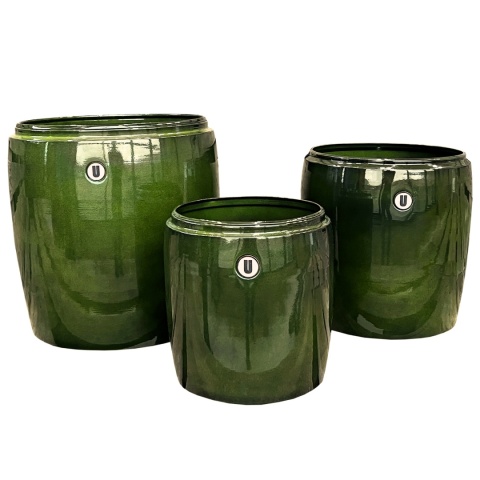 Donica z metalu metalowa BARRIL komplet 3szt zielona
