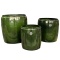 Donica z metalu metalowa BARRIL komplet 3szt zielona