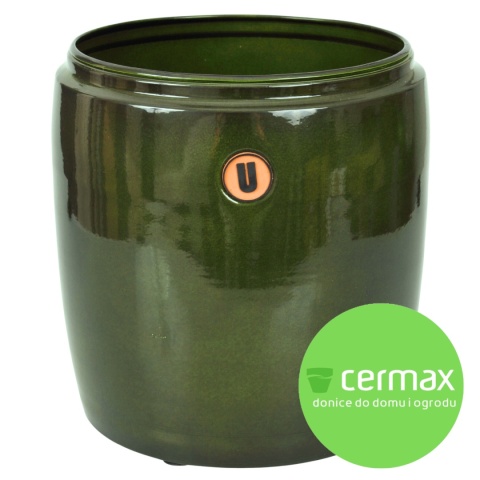 Donica z metalu metalowa BARRIL komplet 3szt zielona