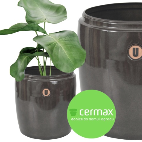 Donica z metalu metalowa BARRIL szara H:32x30